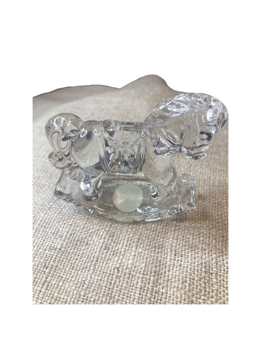 Princess House Rocking Horse Figurine 24% Lead Crystal Germany Art Glass Vtg
